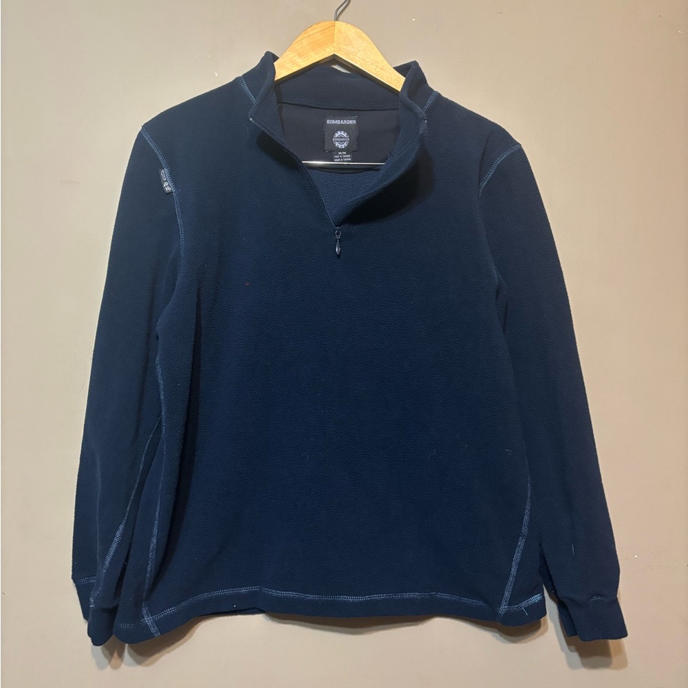 BOMBARDIER Fleece Quarter Zip Navy Pullover